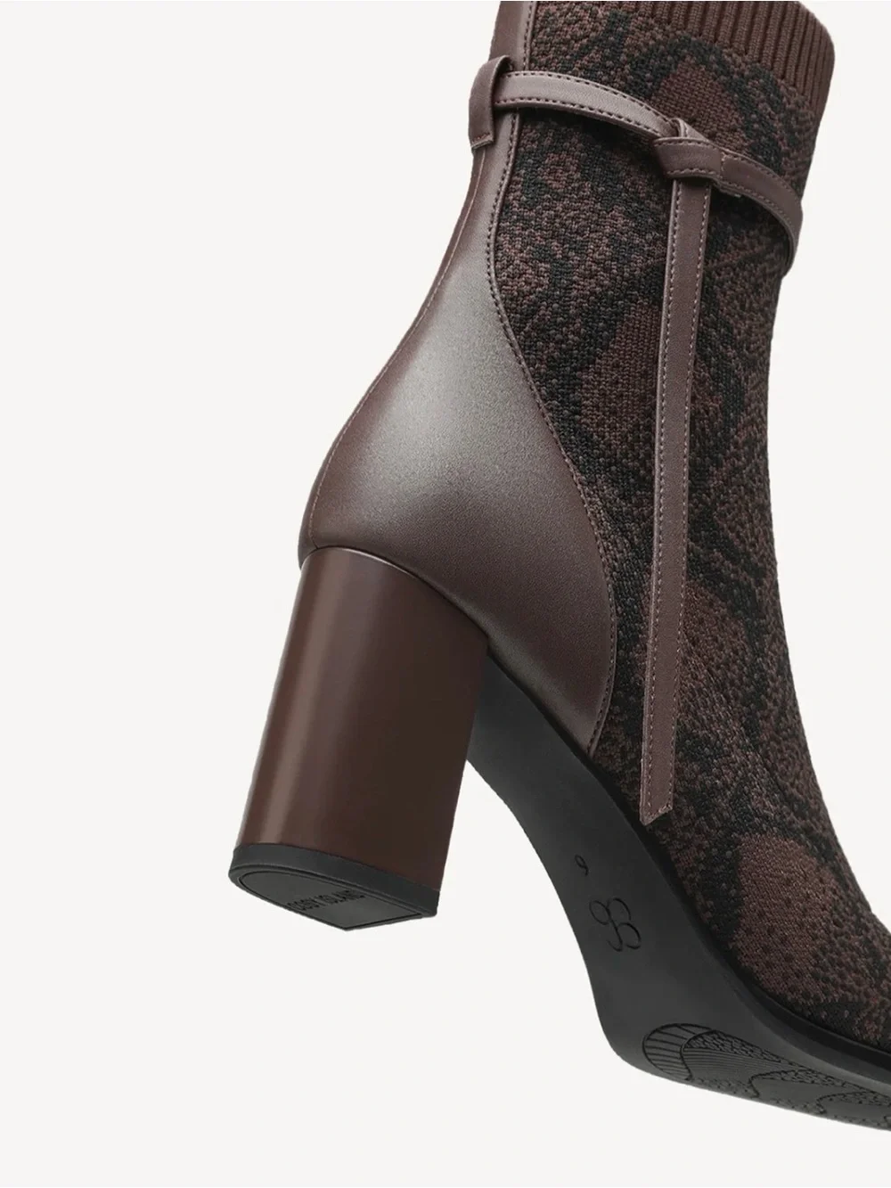 NWT Brown Knit Block Heel Ankle Boots - Women's